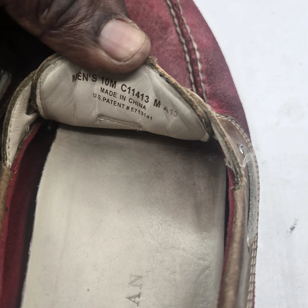 Cole Haan Men's Red and‎ Tan Boat Shoes